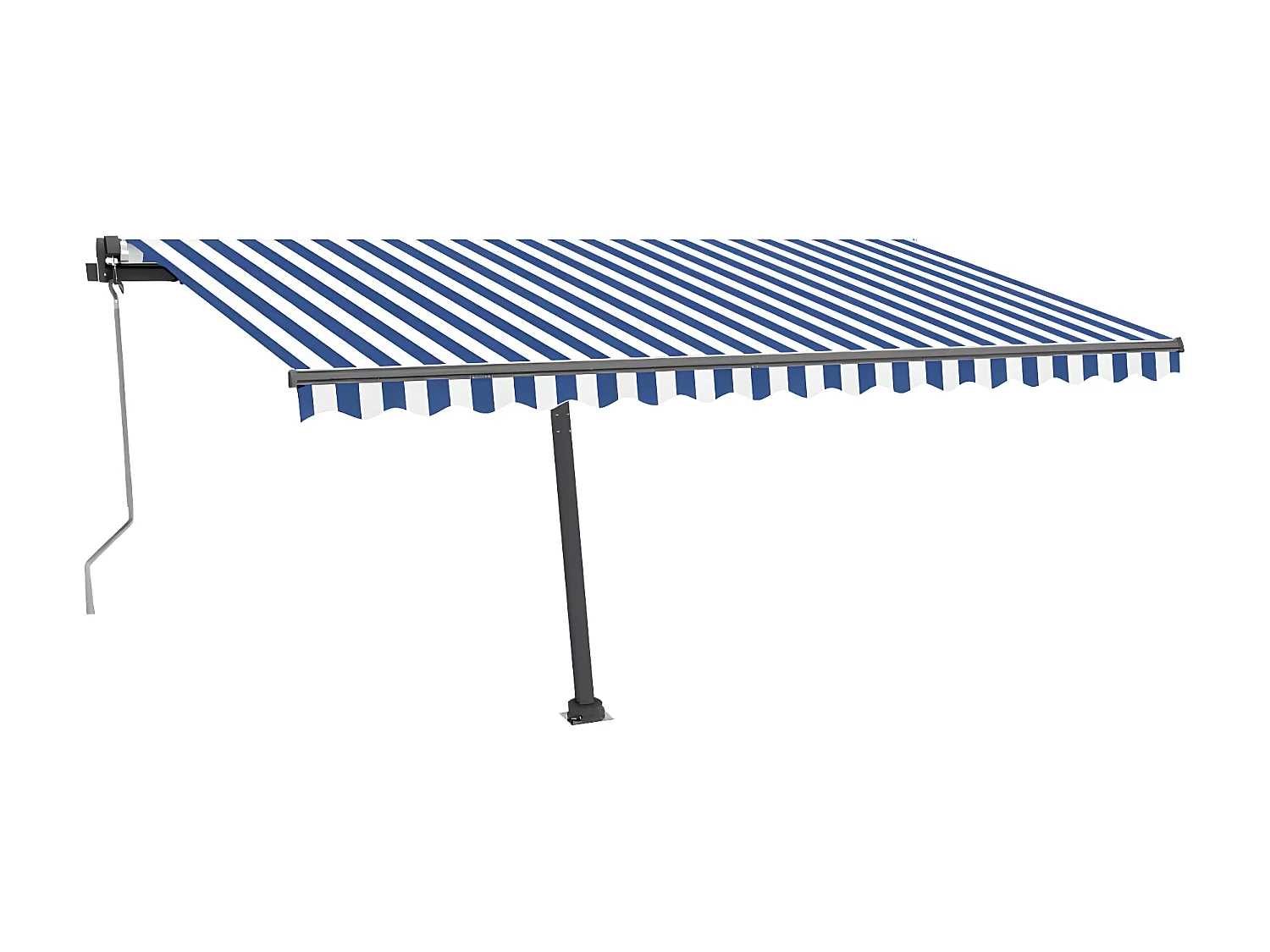 Toldo automático sensor viento/LED 400x300 Azul y blanco