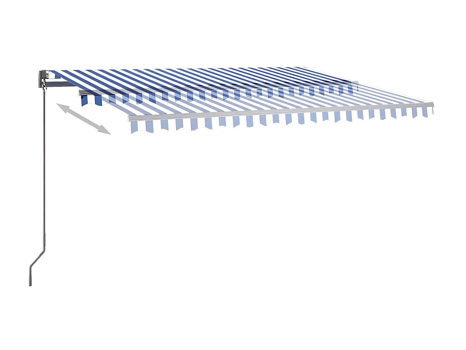 Toldo automático sensor viento/LED 400x300 Azul y blanco