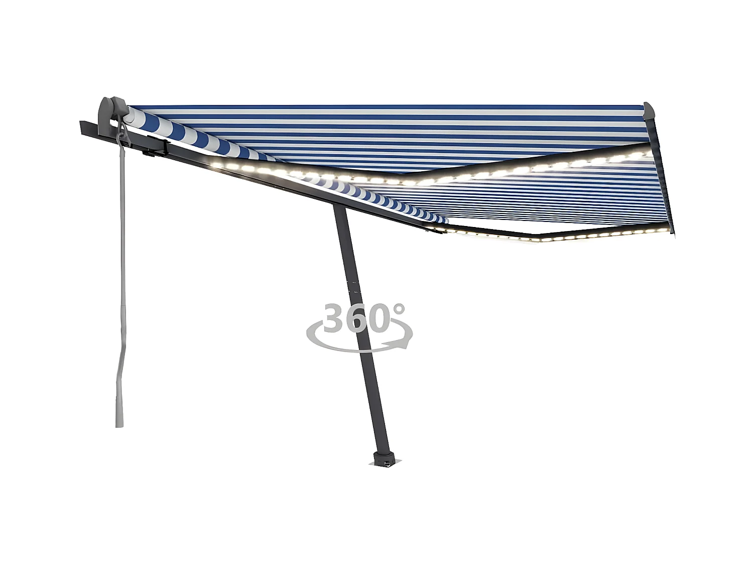 Auvent automatique capteur de vent/LED 400x300 Bleu et blanc