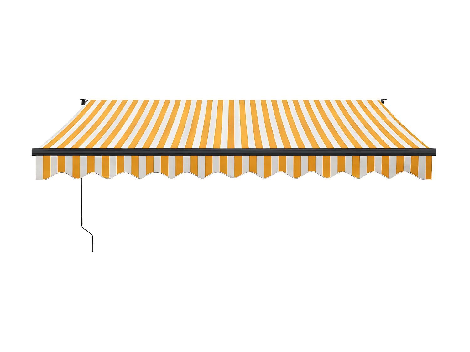 Toldo retrátil automático amarelo e branco 3x2,5