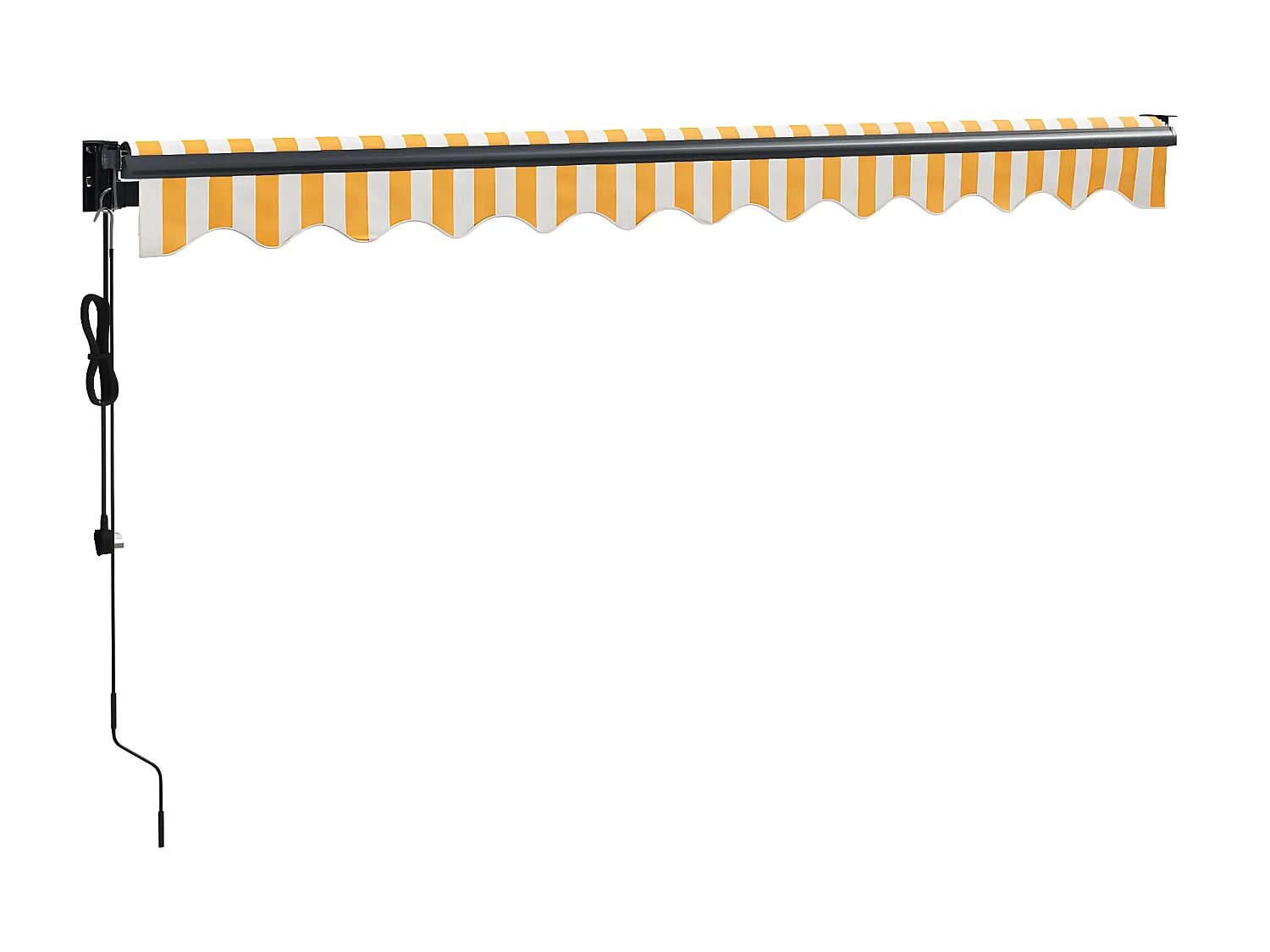 Toldo retrátil automático amarelo e branco 3x2,5