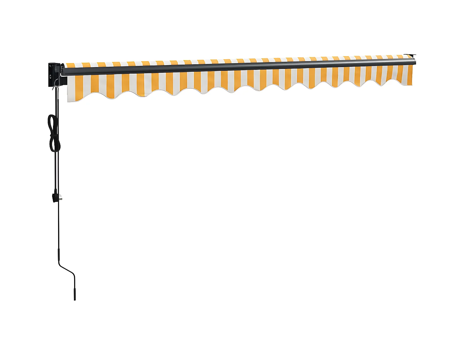 Toldo retráctil automático amarillo y blanco 3x2,5