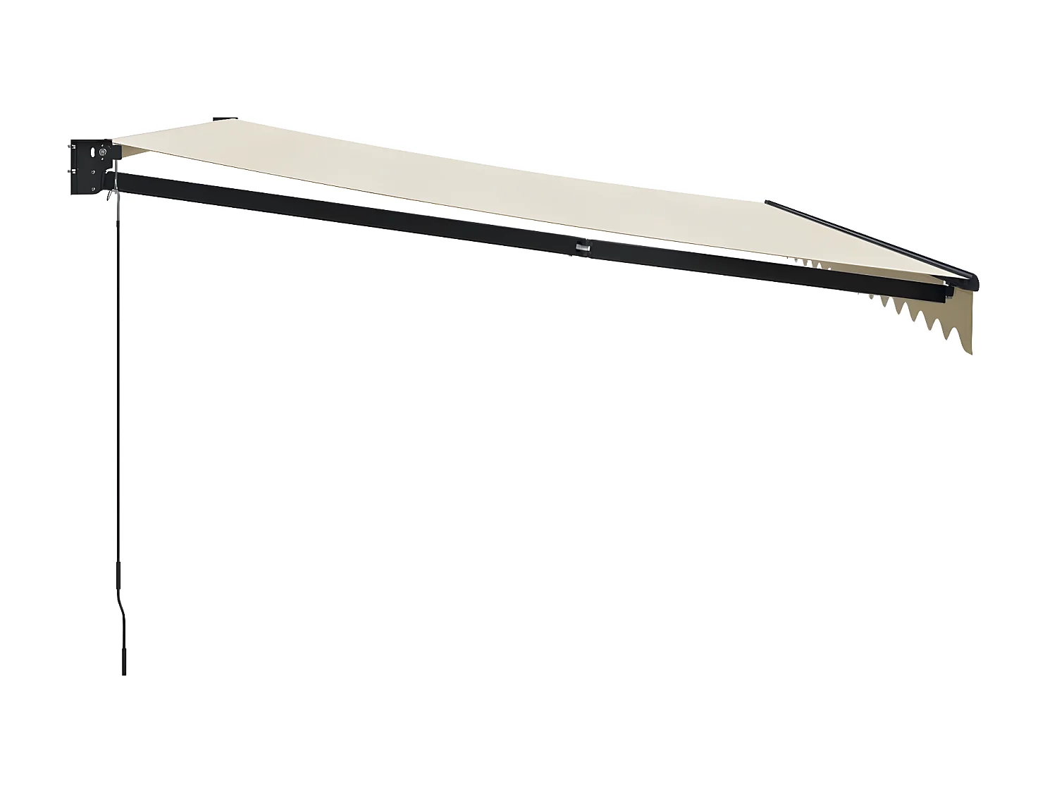 Cremefarbene einziehbare Markise aus 4,5 x 3 Stoff und Aluminium
