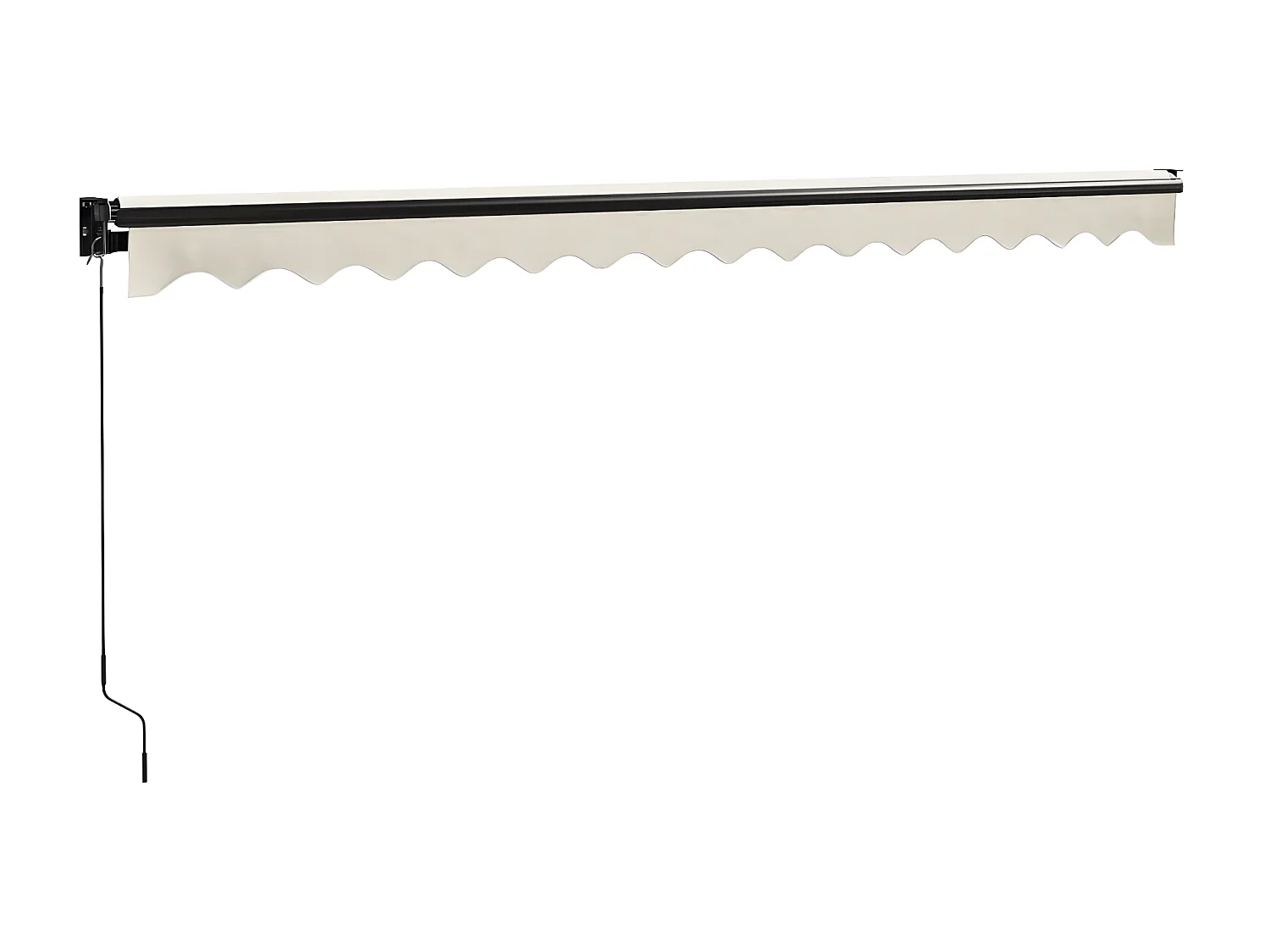 Cremefarbene einziehbare Markise aus 4,5 x 3 Stoff und Aluminium