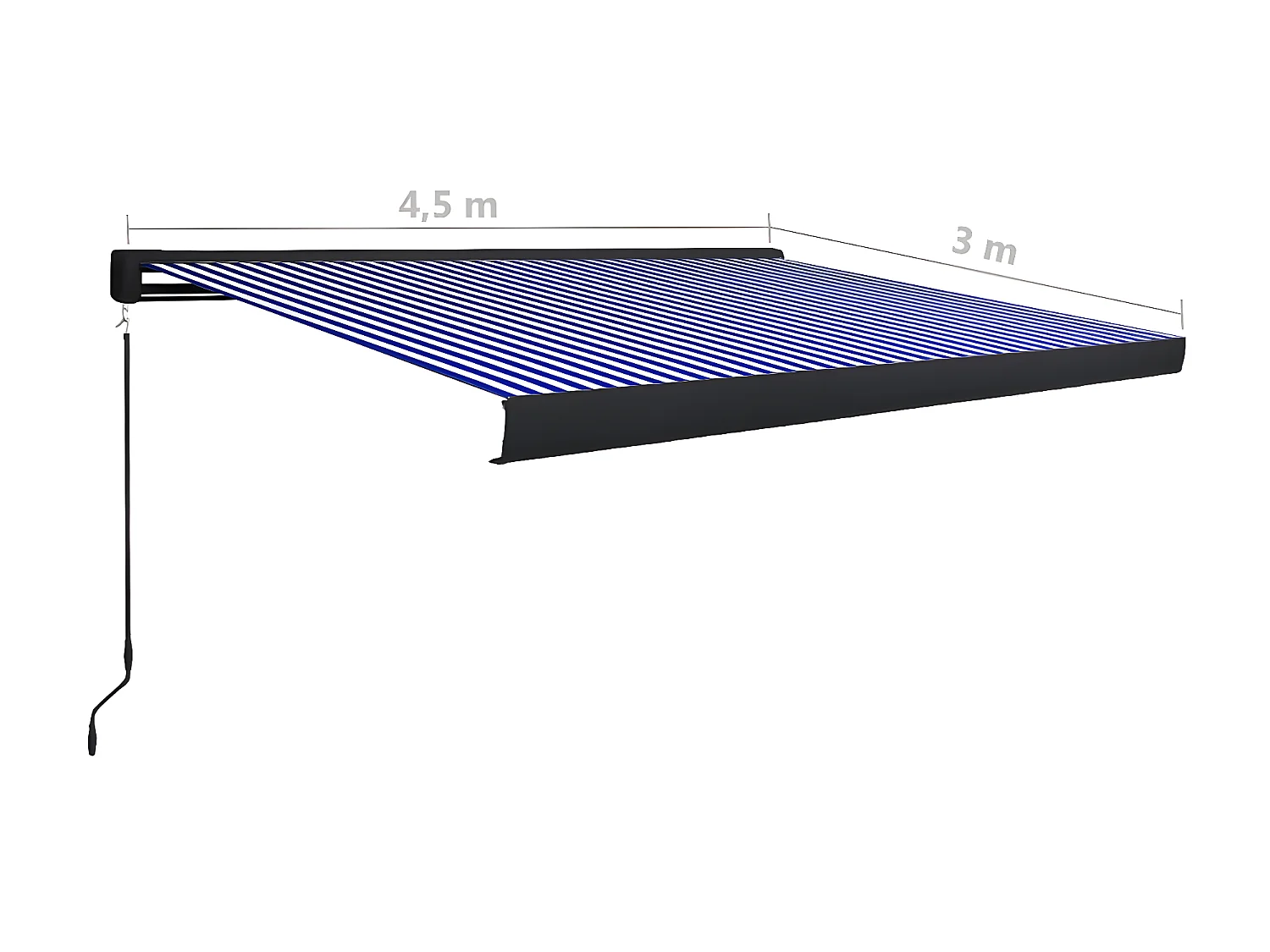 Store à cassetteanuel 450x300 Bleu et blanc