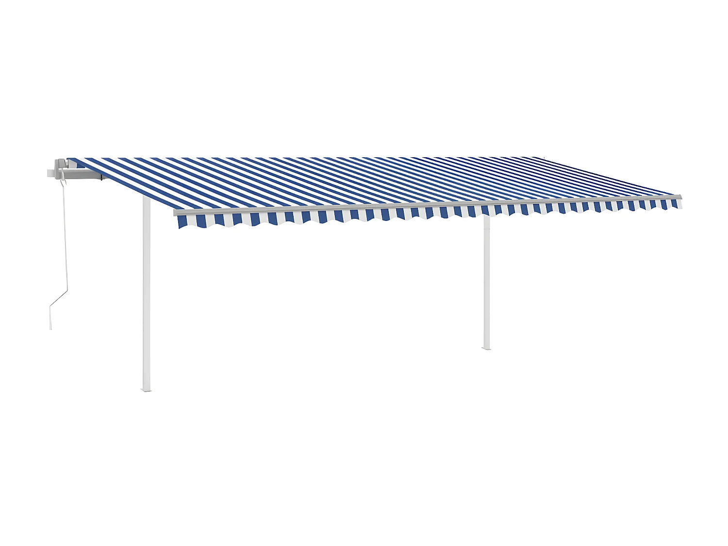 Toldo automático con sensor de viento y LED 6x3,5 Azul y blanco