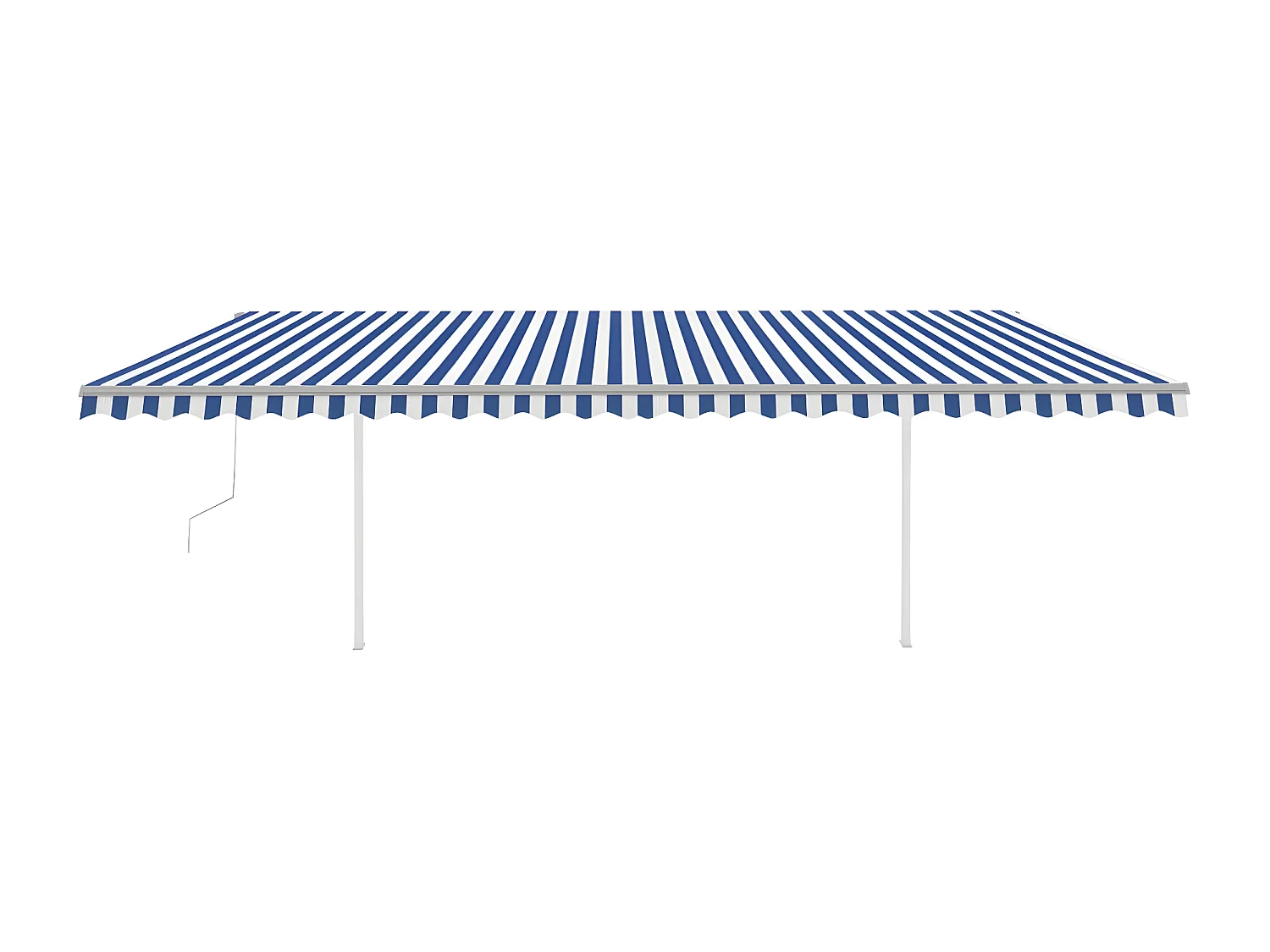 Toldo automático con sensor de viento y LED 6x3,5 Azul y blanco
