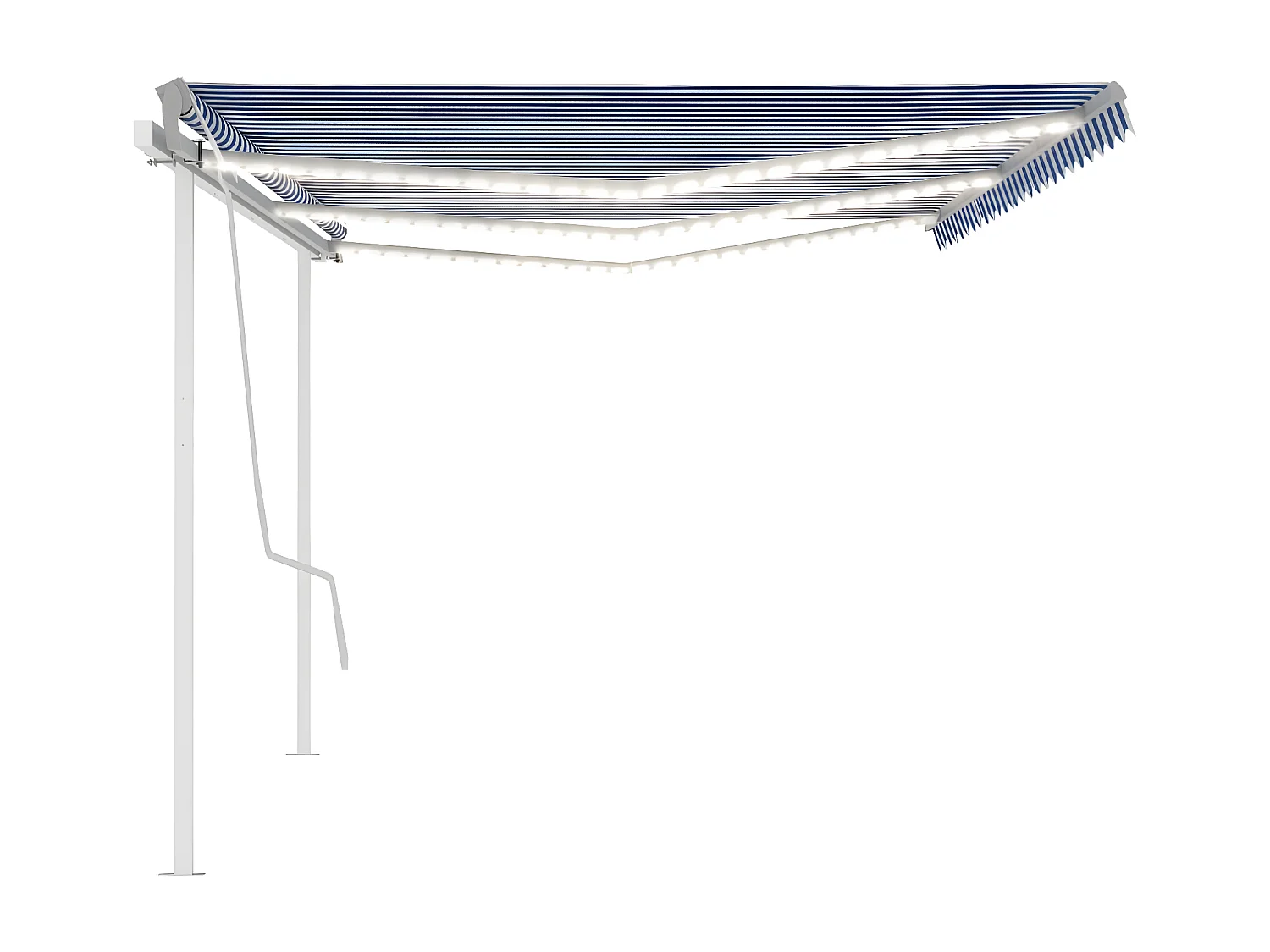 Toldo automático con sensor de viento y LED 6x3,5 Azul y blanco