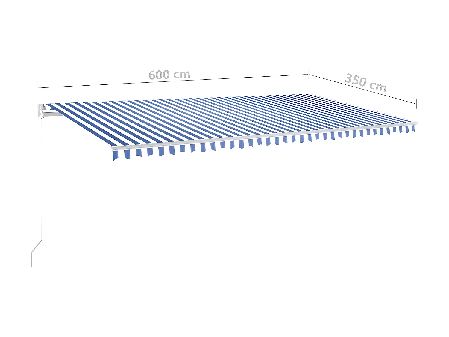 Toldo automático con sensor de viento y LED 6x3,5 Azul y blanco