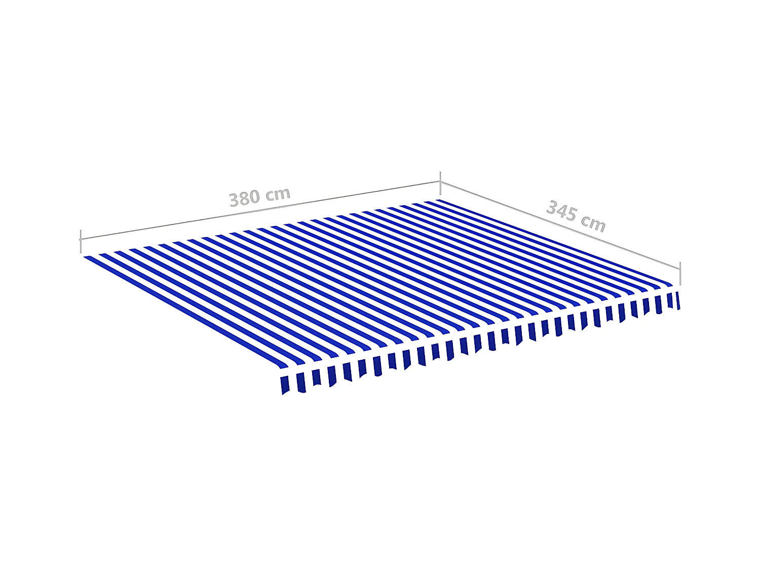 Tissu de remplacement pour auvent Bleu et blanc 4x3,5