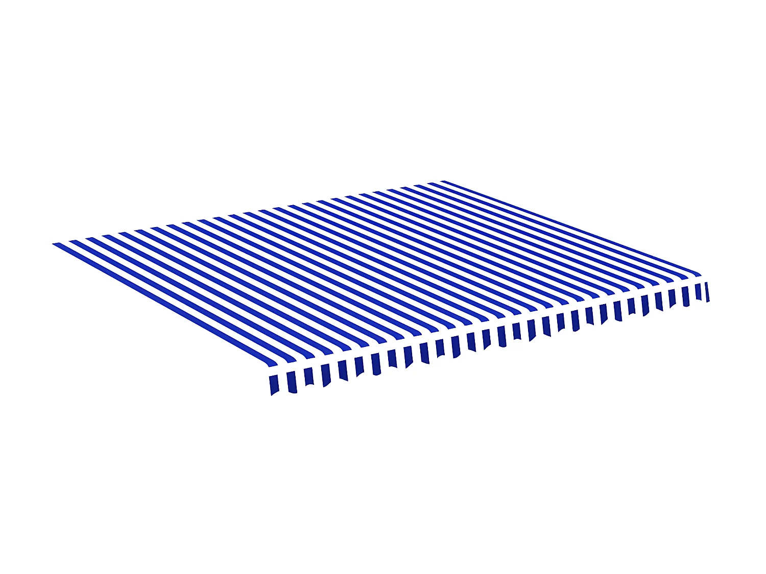 Tissu de remplacement pour auvent Bleu et blanc 4x3,5