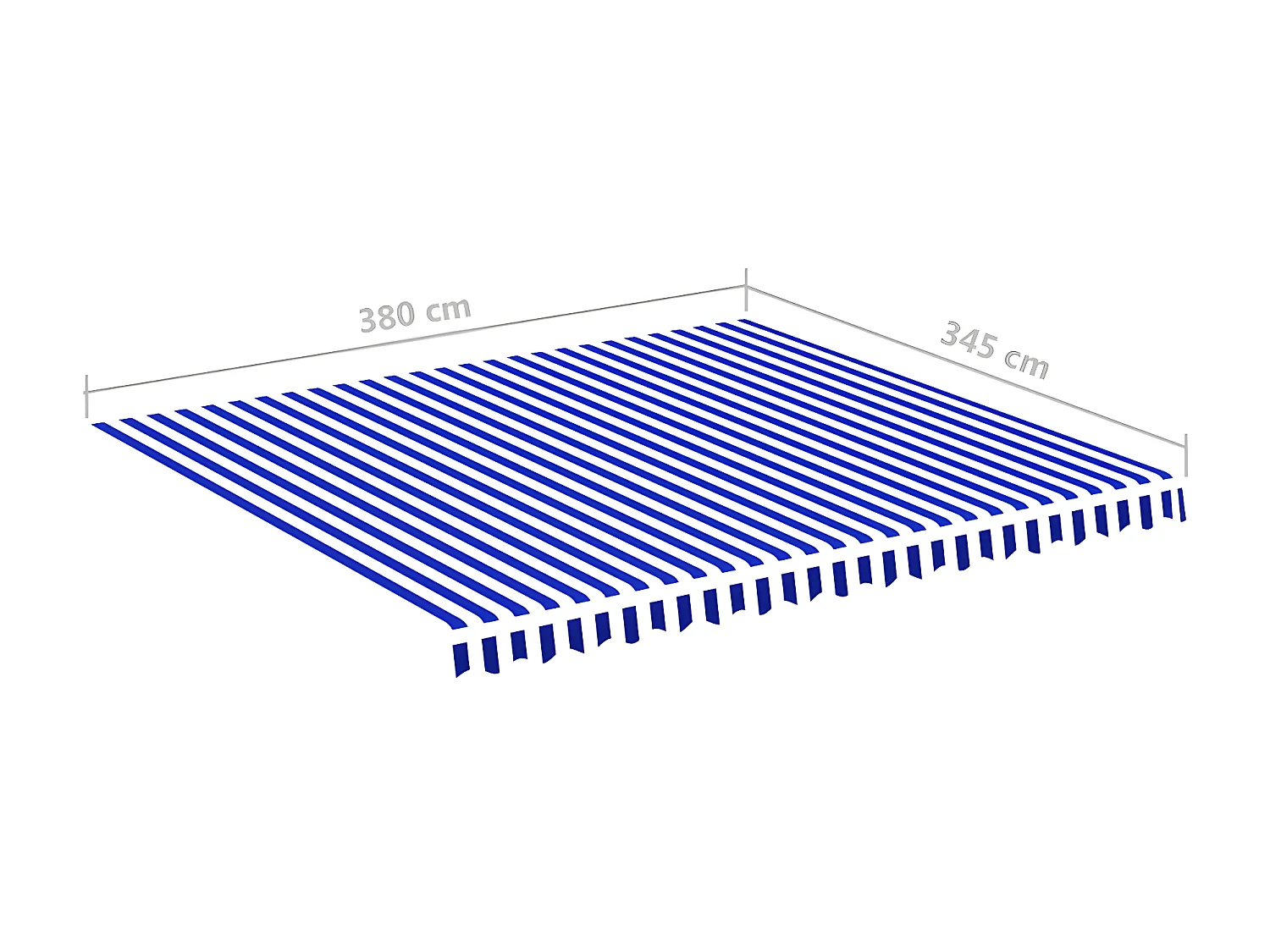 Tissu de remplacement pour auvent Bleu et blanc 4x3,5
