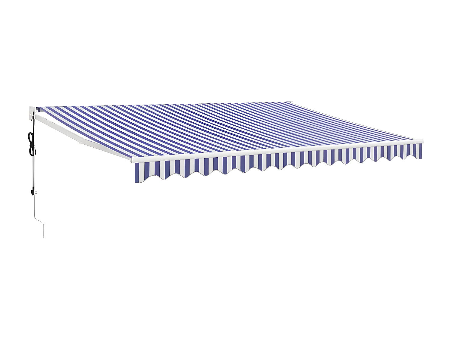 Auvent rétractable automatique bleu et blanc 4,5x3