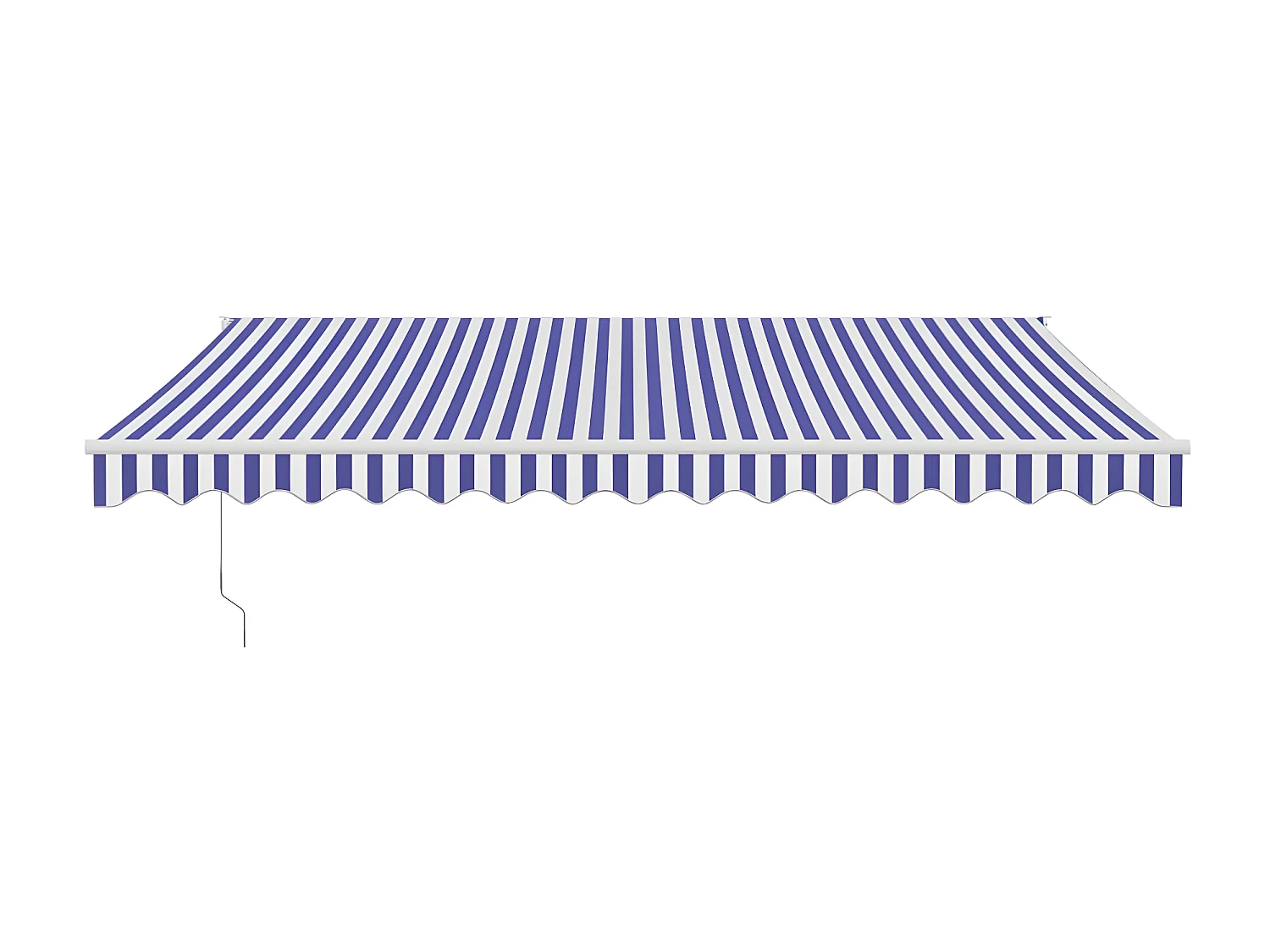 Auvent rétractable automatique bleu et blanc 4,5x3