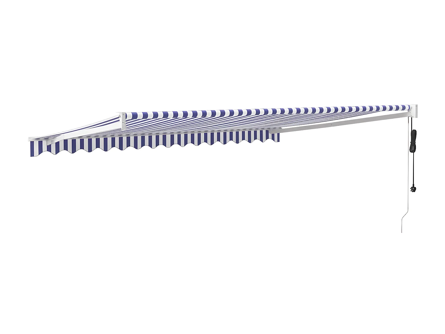 Auvent rétractable automatique bleu et blanc 4,5x3