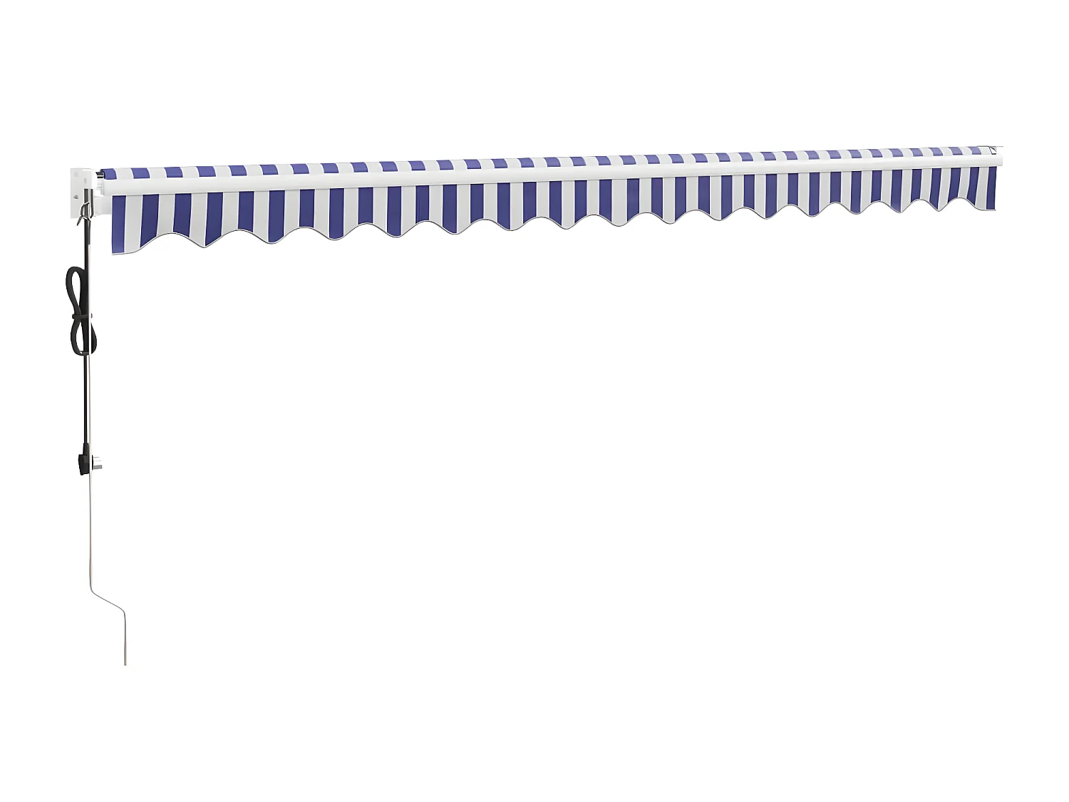 Auvent rétractable automatique bleu et blanc 4,5x3