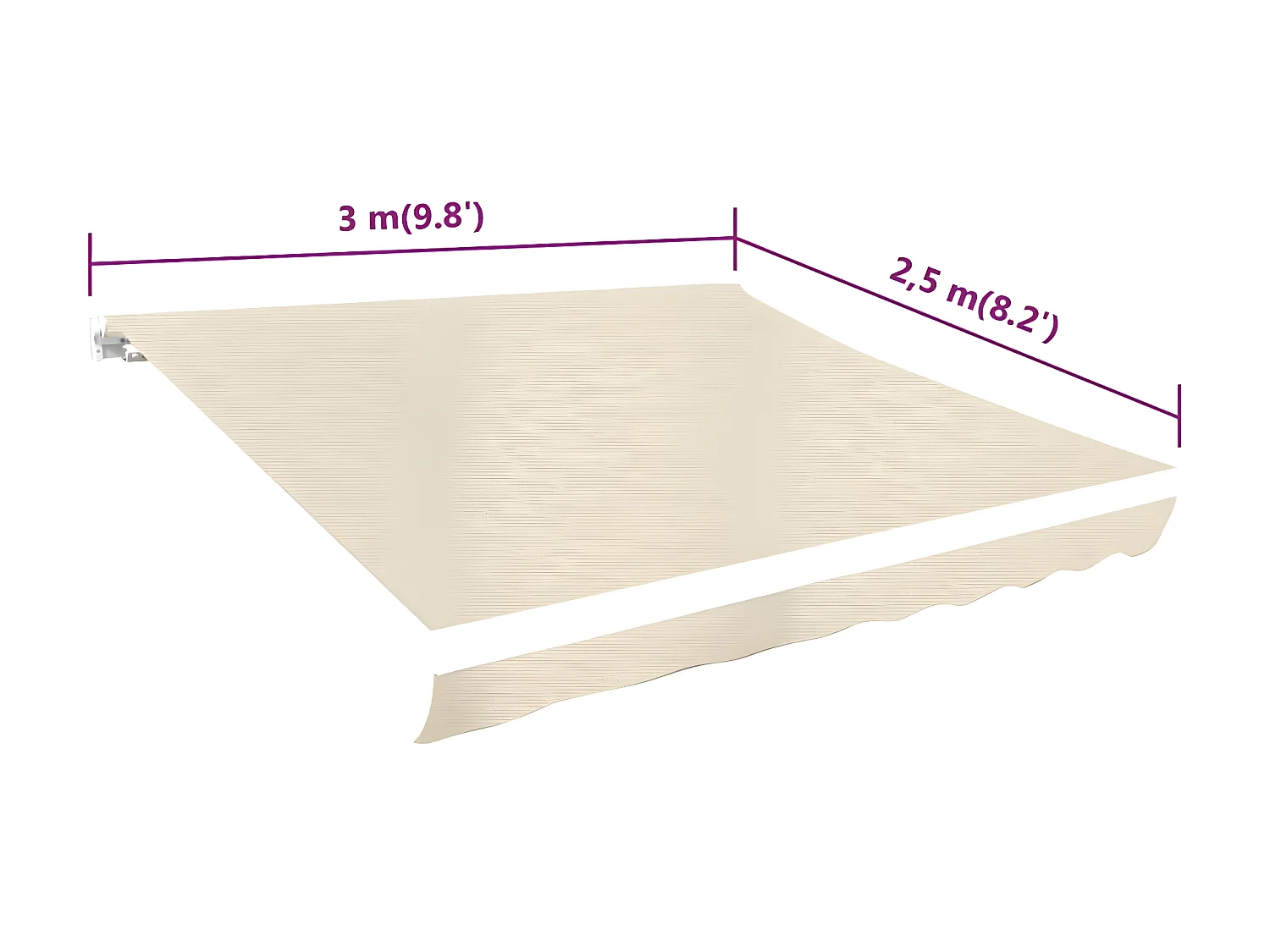 Toldo Lona Crema 3 x 2,5 (marco no incluido)