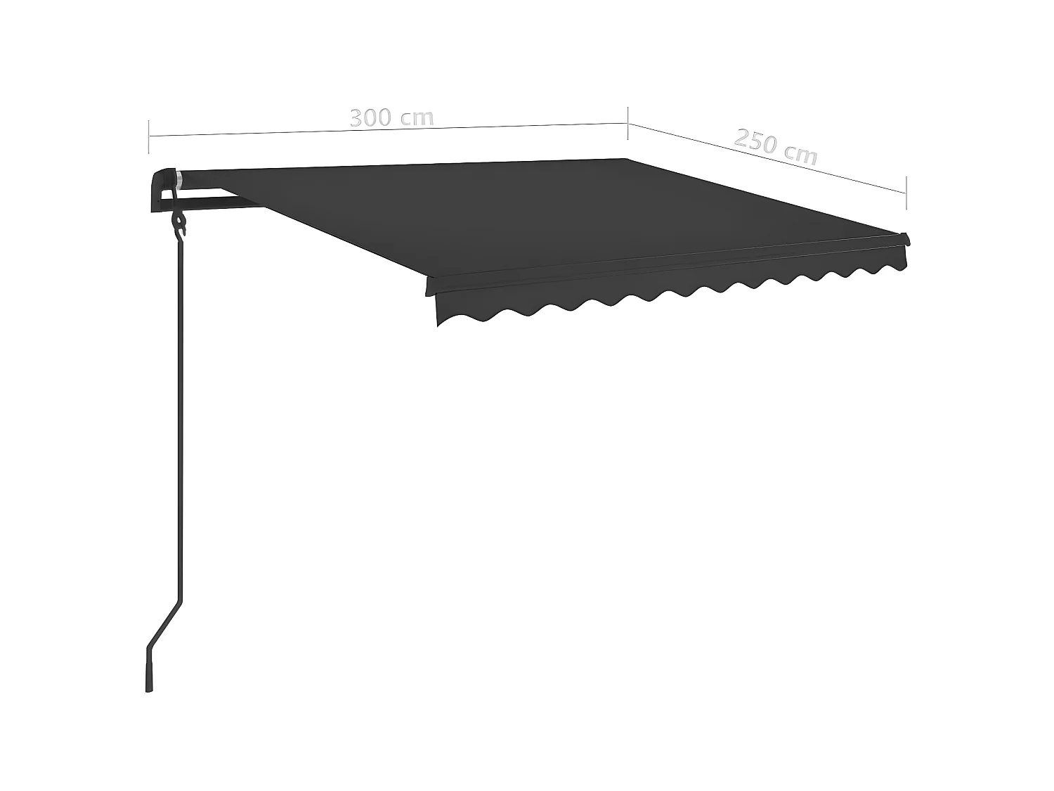 Tenda a scomparsa automatica e pali 3x2,5 Antracite