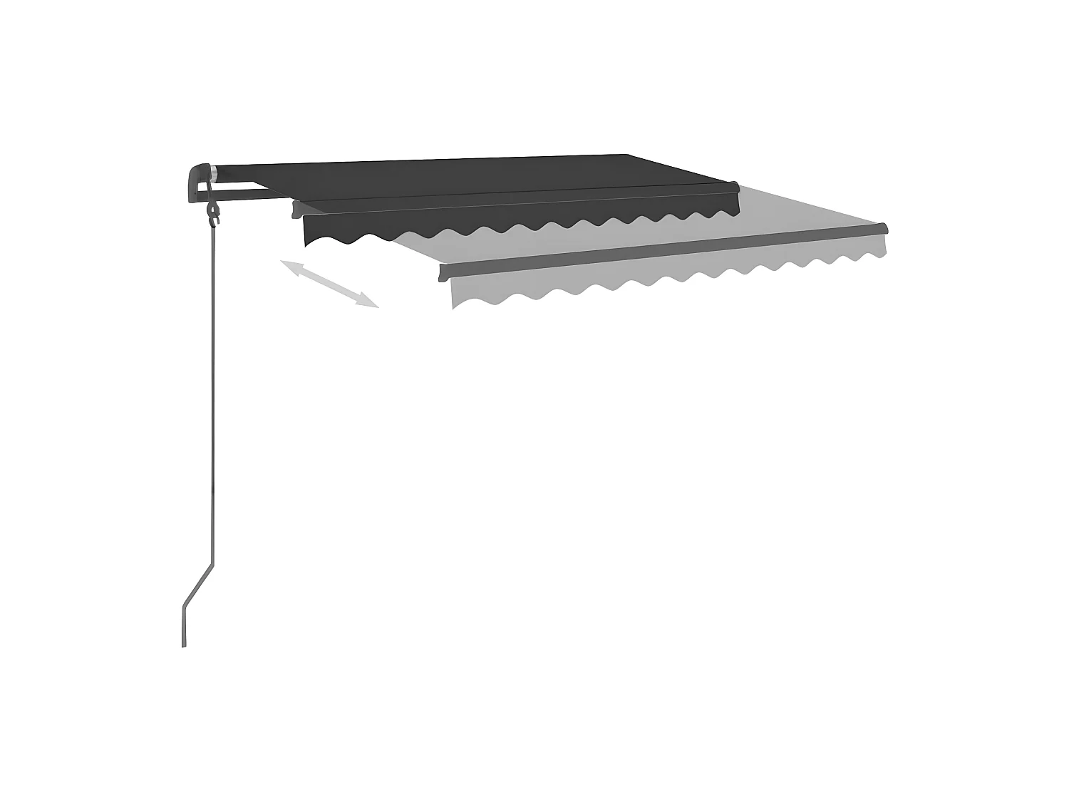 Toldo retráctil automático y palos 3x2,5 Antracita
