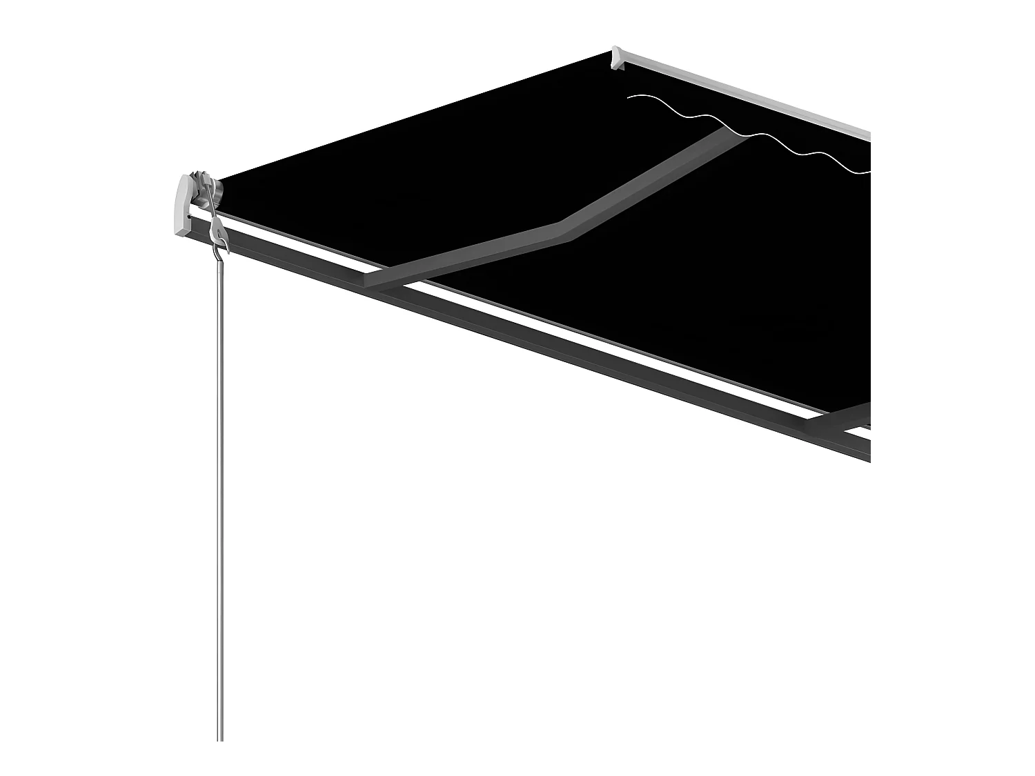 Toldo retráctil automático y palos 3x2,5 Antracita