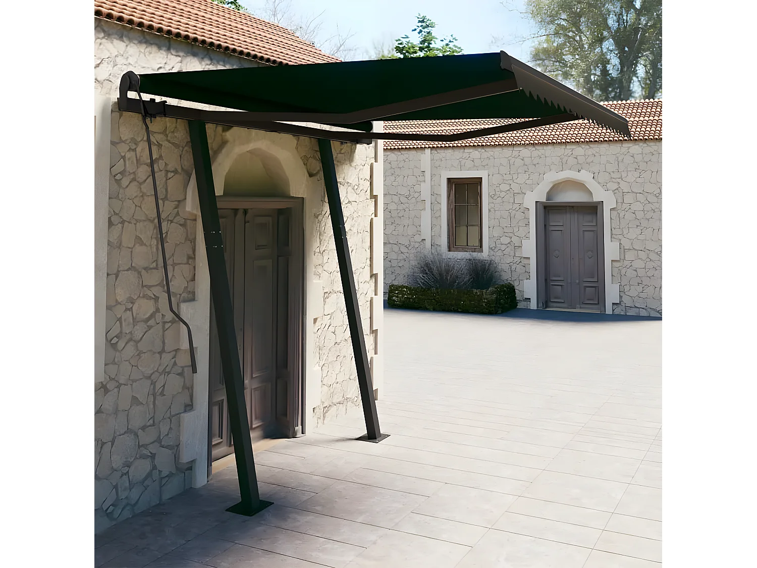 Auvent rétractable automatique et poteaux 3x2,5 Anthracite