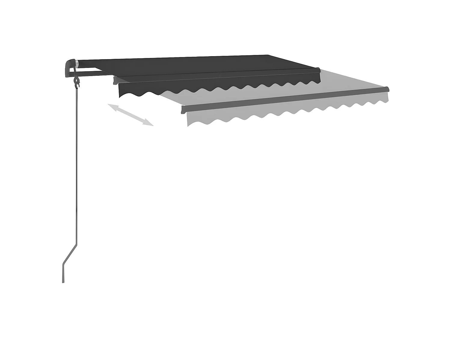 Auvent rétractable automatique et poteaux 3x2,5 Anthracite