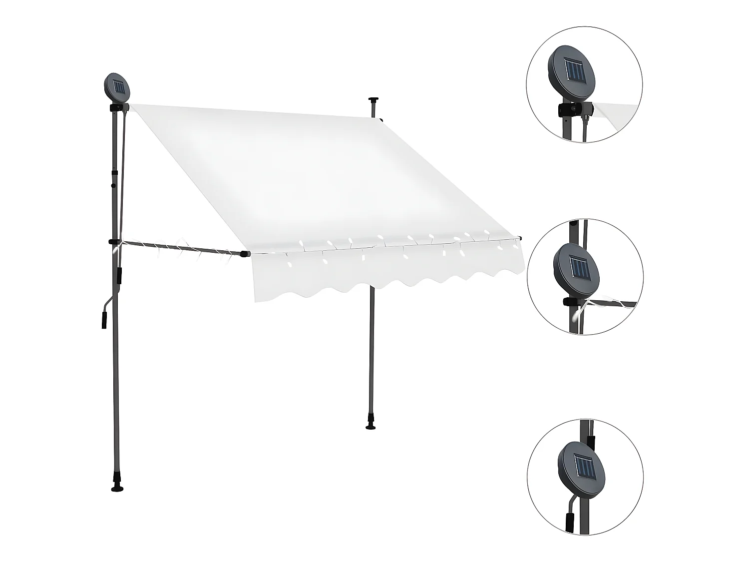 Toldo retrátil com LED 200 Creme