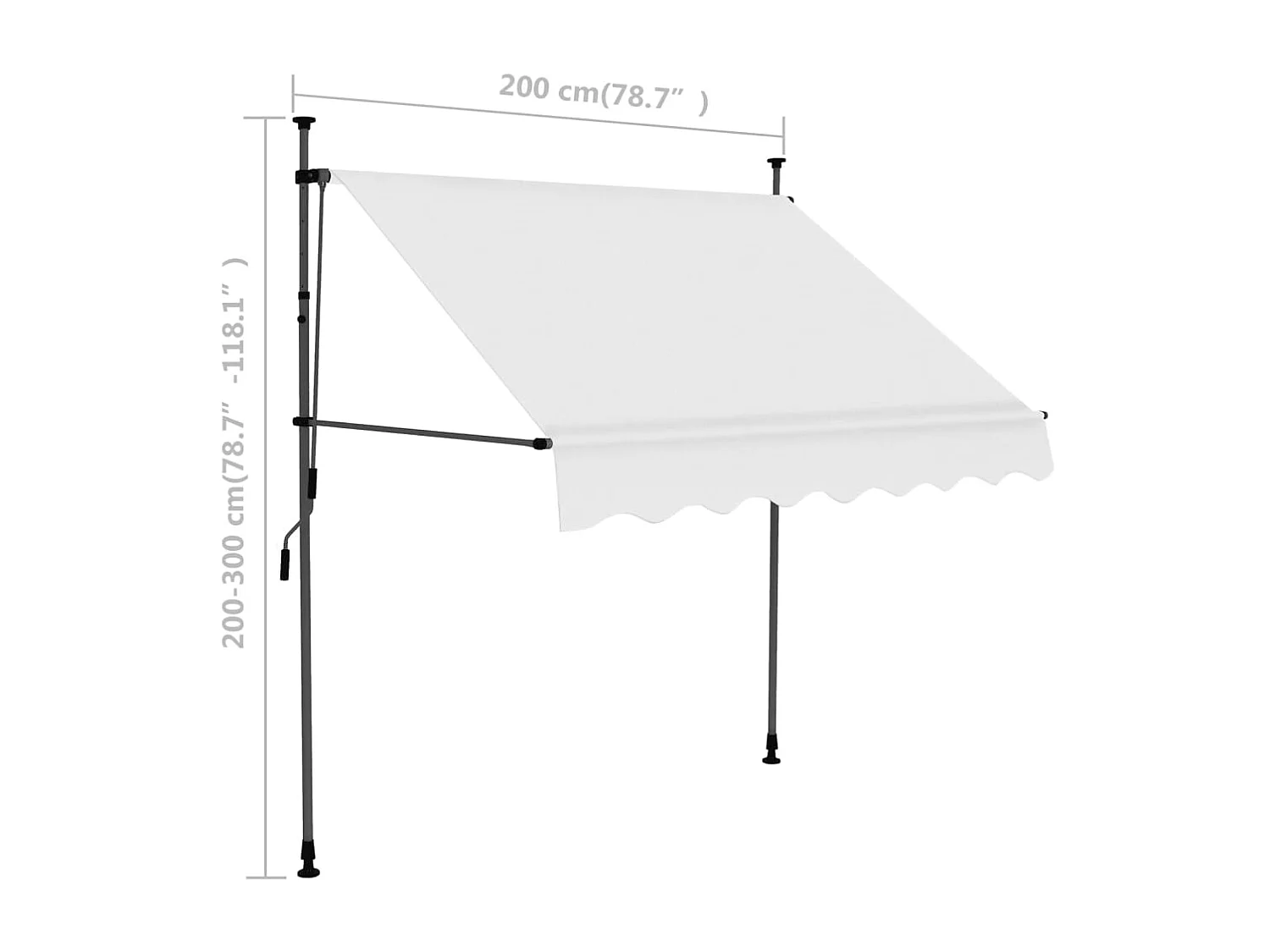 Toldo retrátil com LED 200 Creme