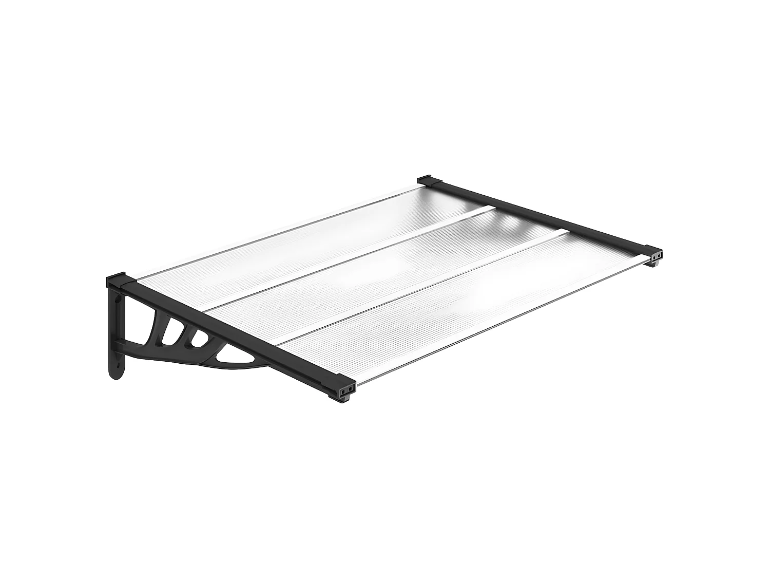 Deurluifel Zwart en transparant 122x90 Polycarbonaat