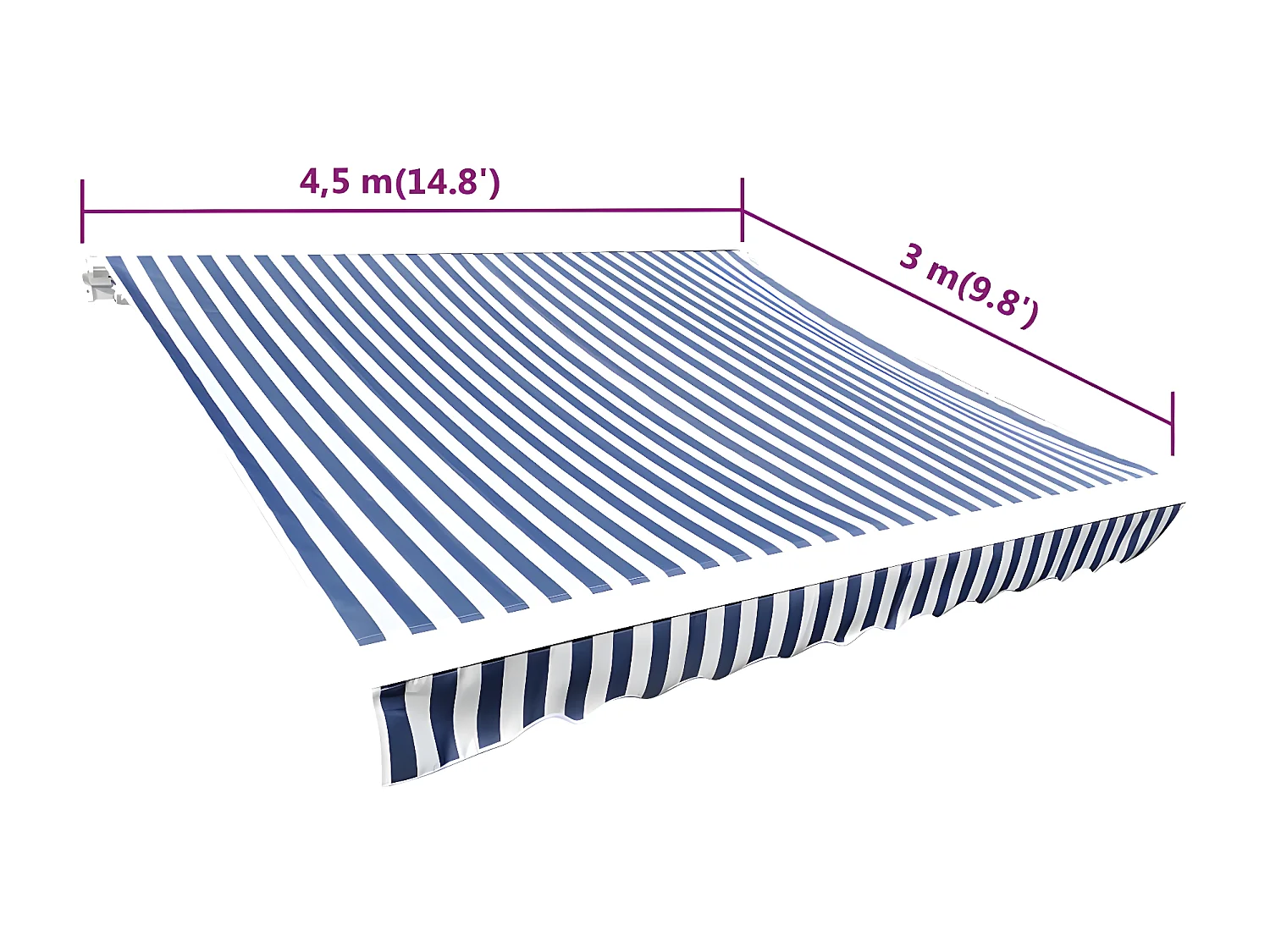 Tenda in tela Blu e bianca 450x300