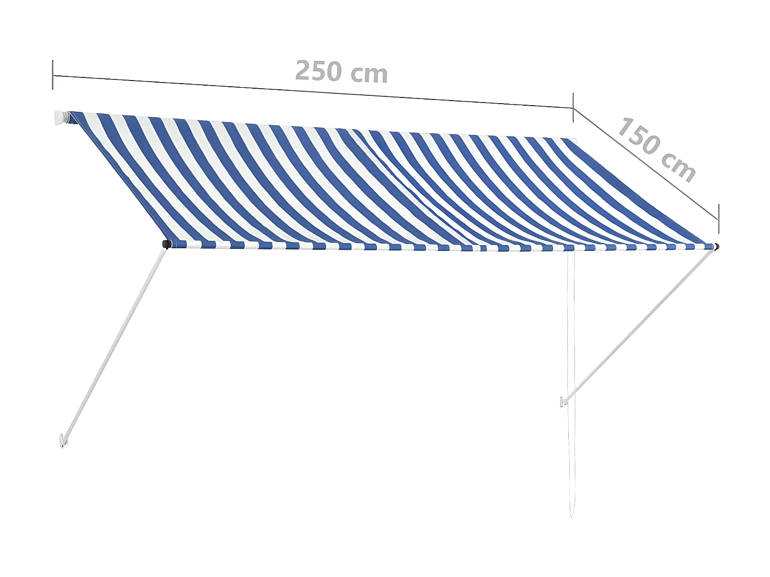 Auvent rétractable 250x150 Bleu et blanc