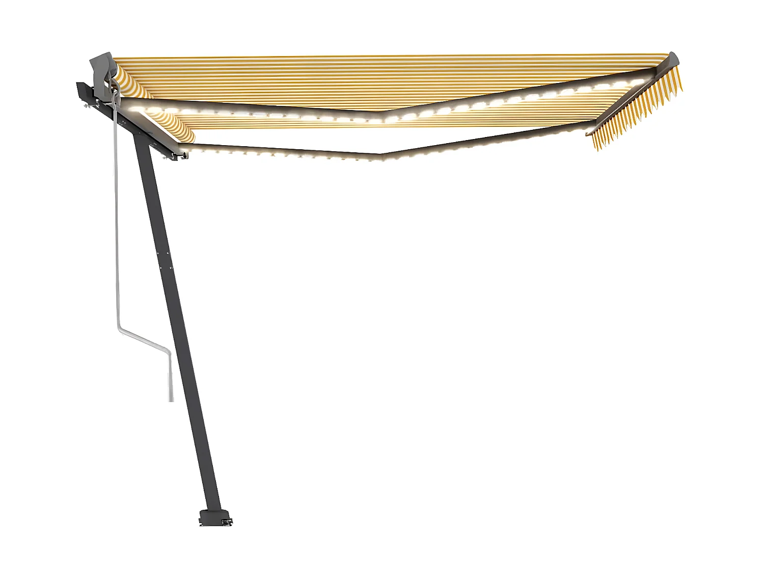 Automatische luifel windsensor/LED 450x300cm Geel en wit