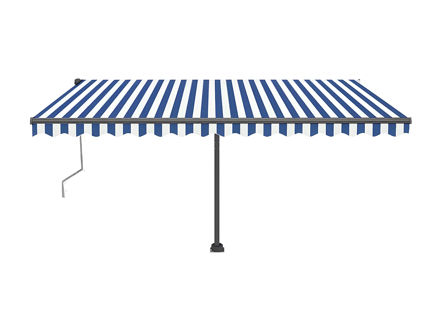 Toldo automático sensor viento LED 450x350 Azul y blanco