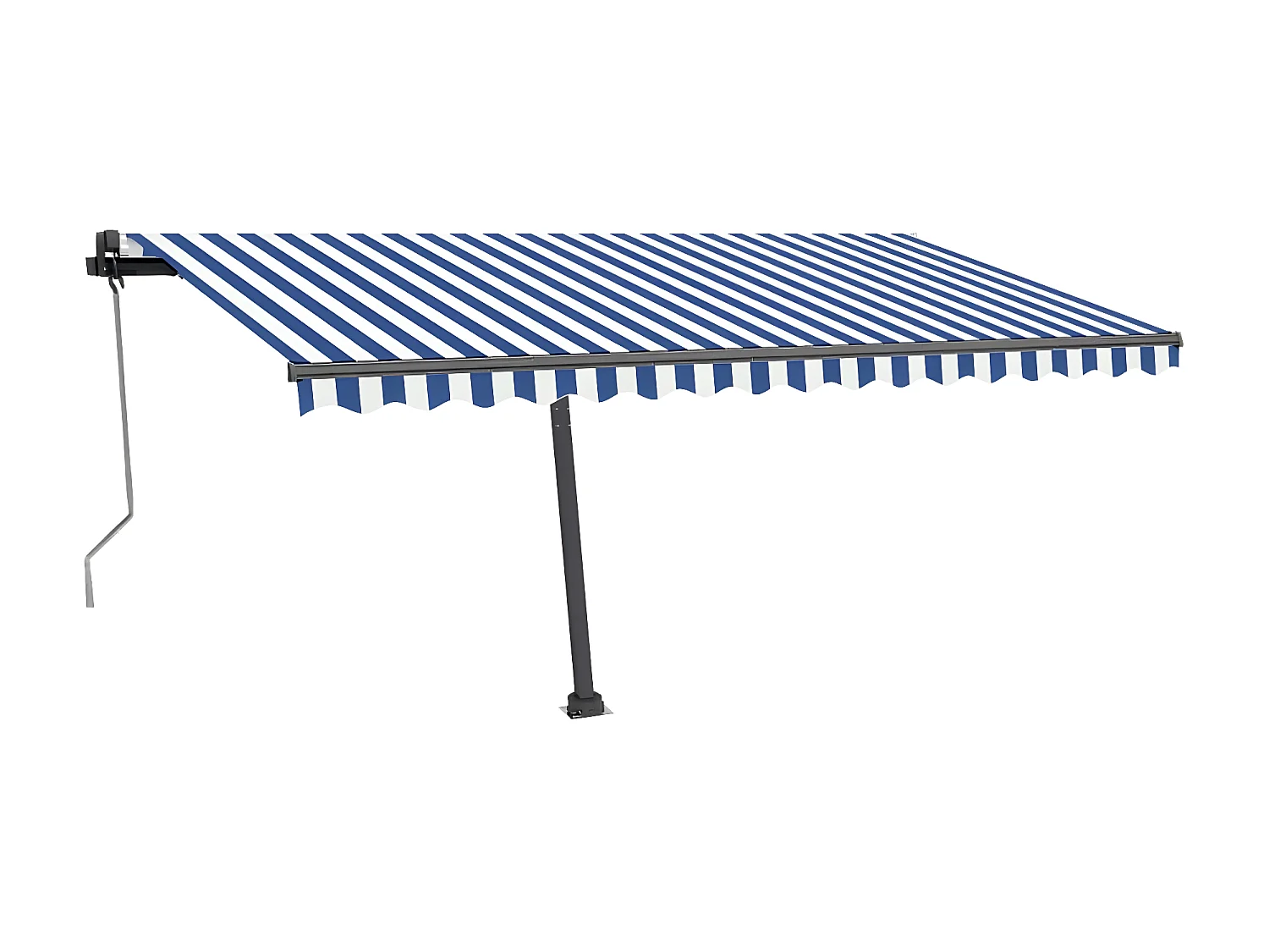 Auvent automatique capteur de vent LED 450x350 Bleu et blanc