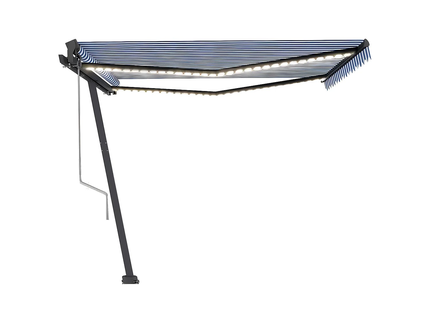 Auvent automatique capteur de vent LED 450x350 Bleu et blanc