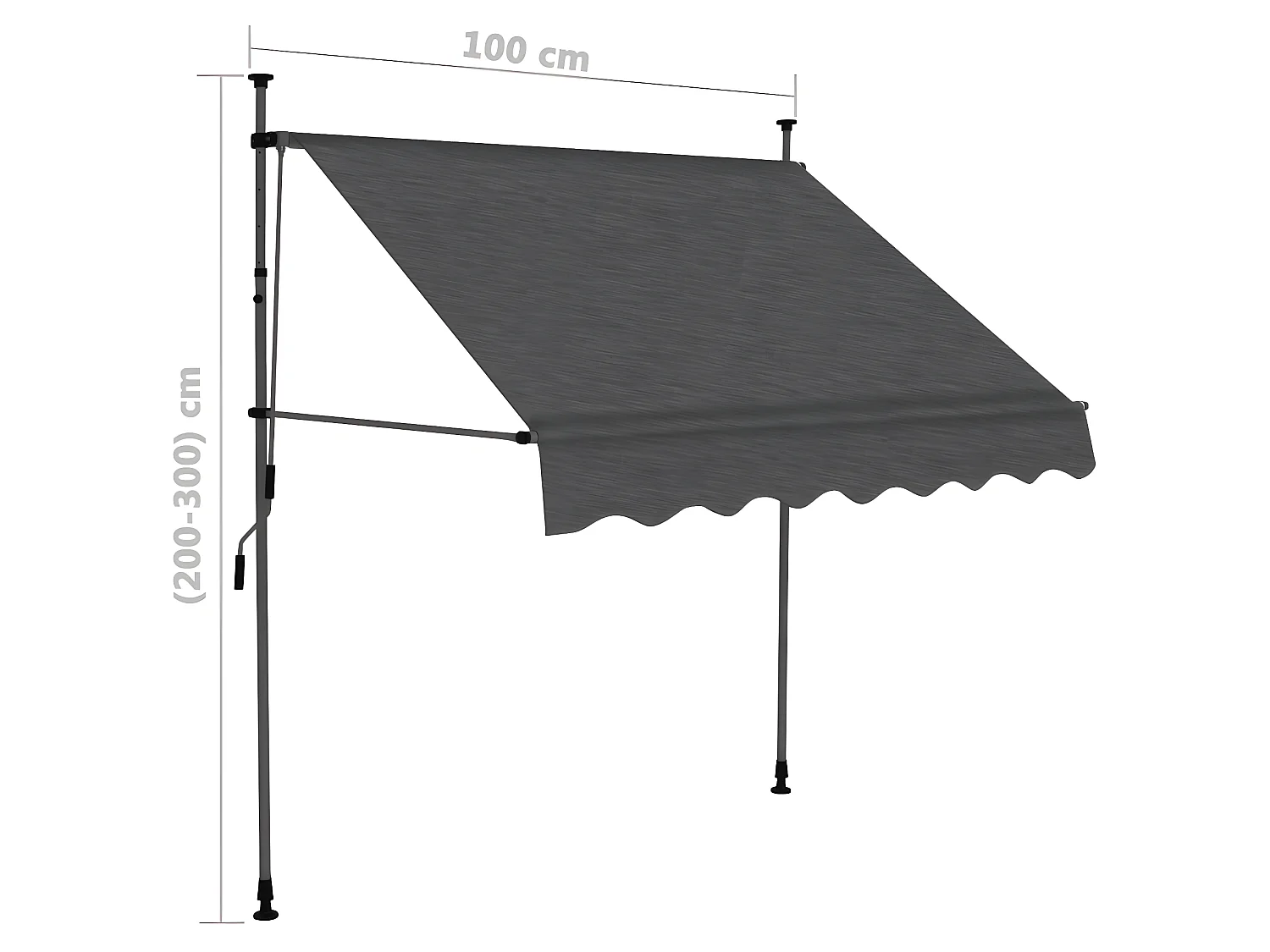 Auventanuel rétractable avec LED 100 Anthracite