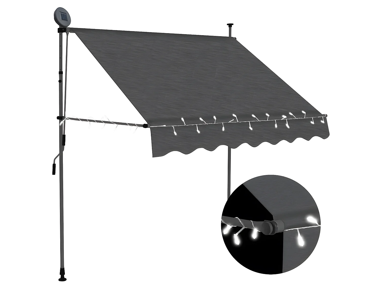 Auventanuel rétractable avec LED 100 Anthracite