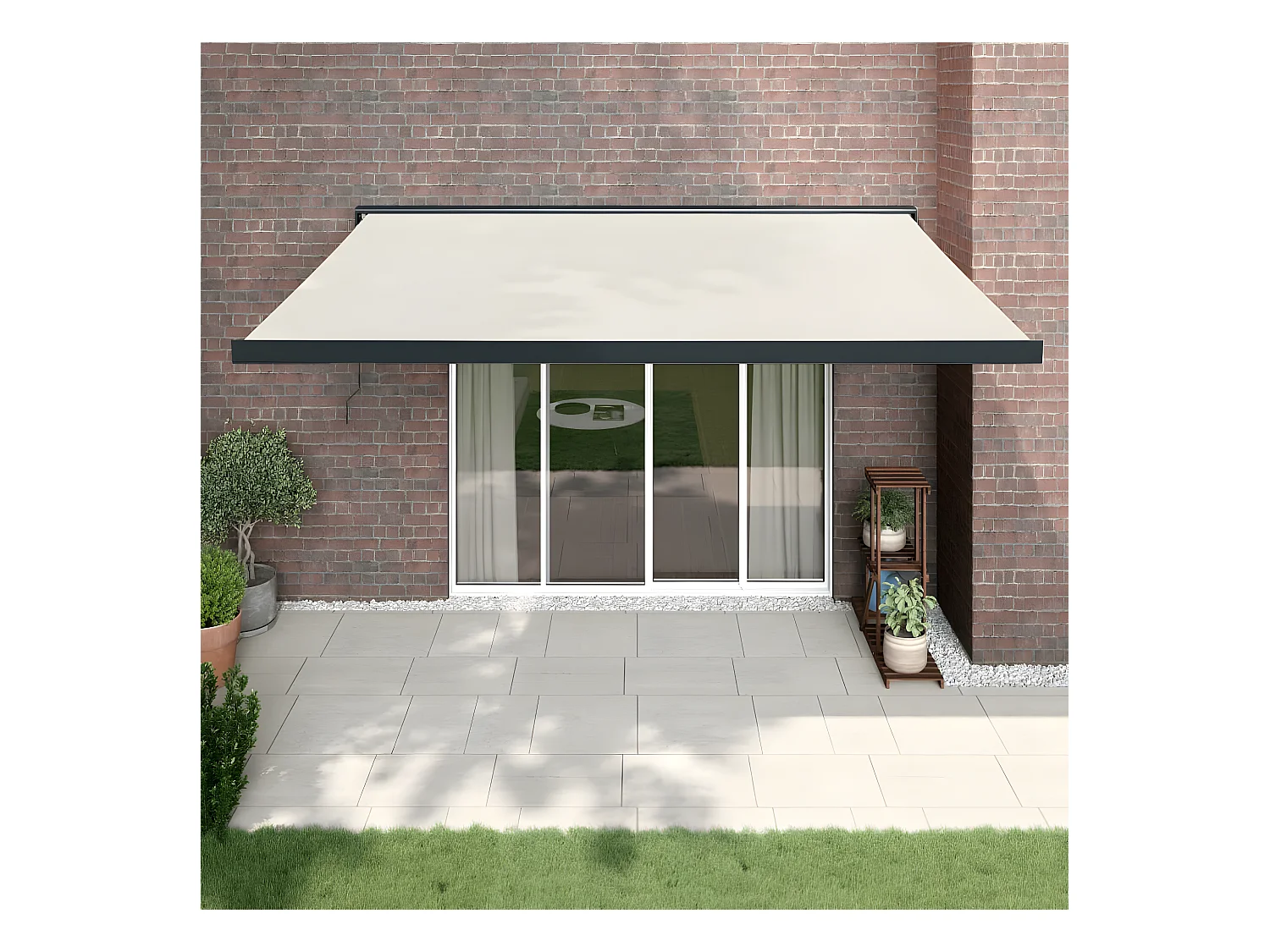 Tendalino retrattile crema 4x3 tessuto e alluminio