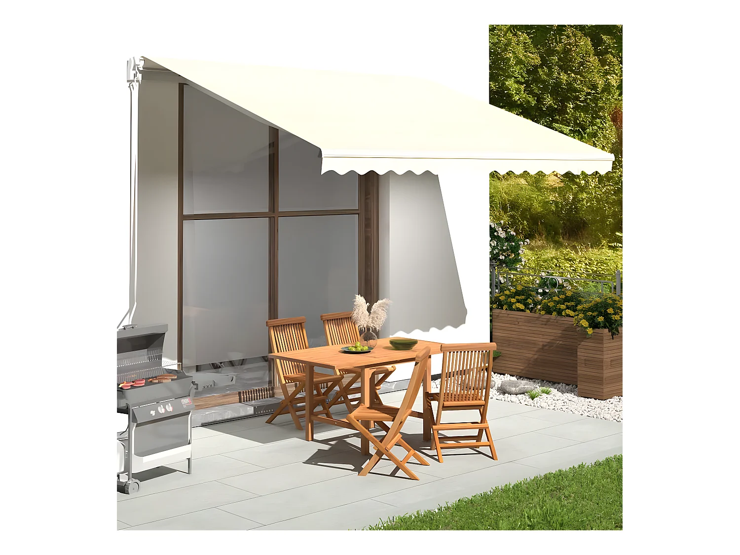 Tissu de remplacement pour auvent Crème 4x3,5