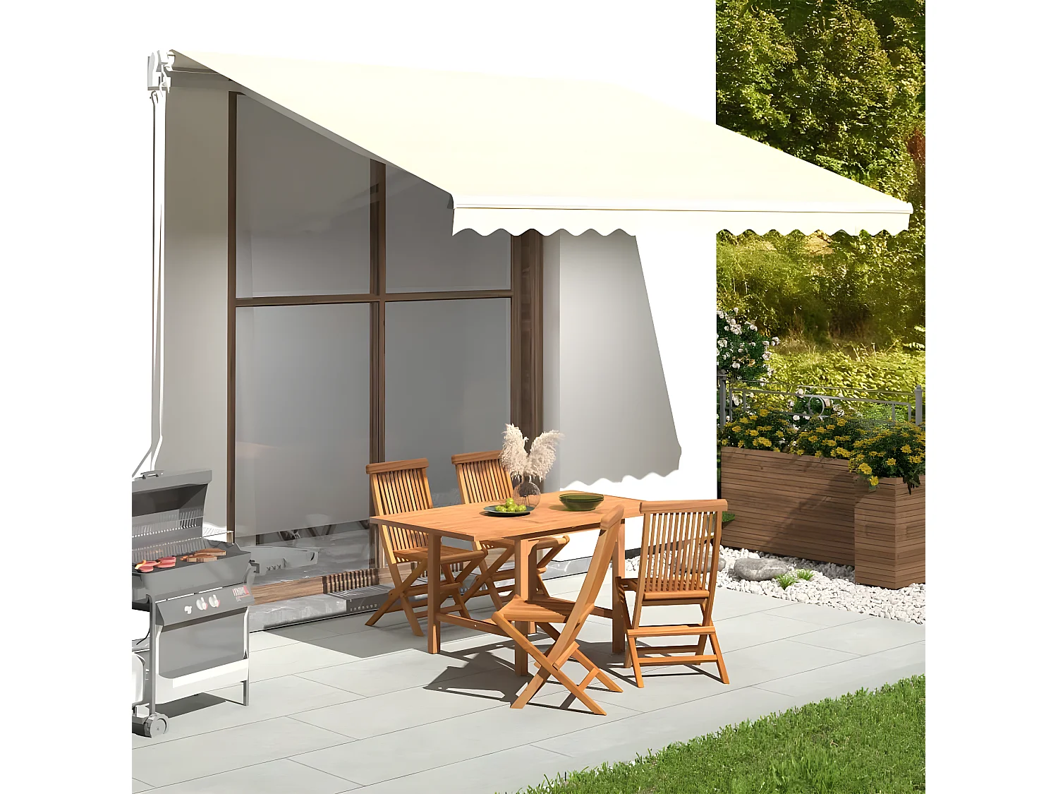 Tissu de remplacement pour auvent Crème 4x3,5