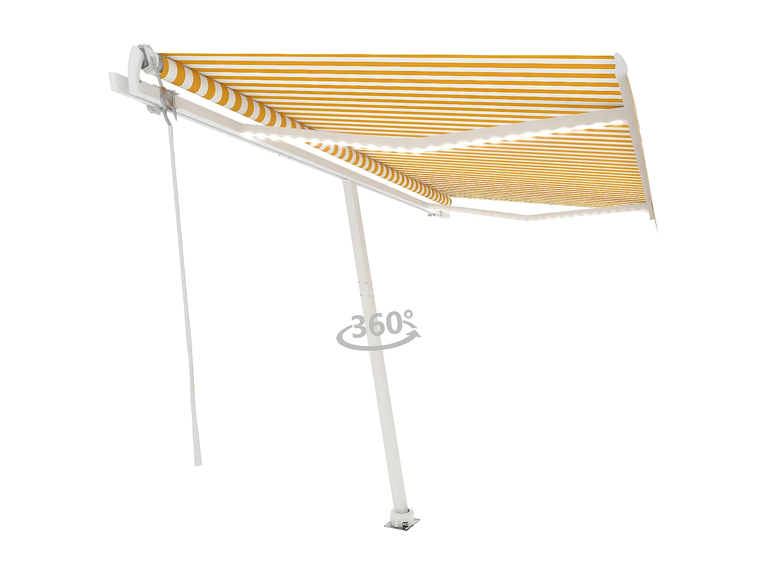 Sensor de vento para toldo automático LED 450x350cm Amarelo e branco