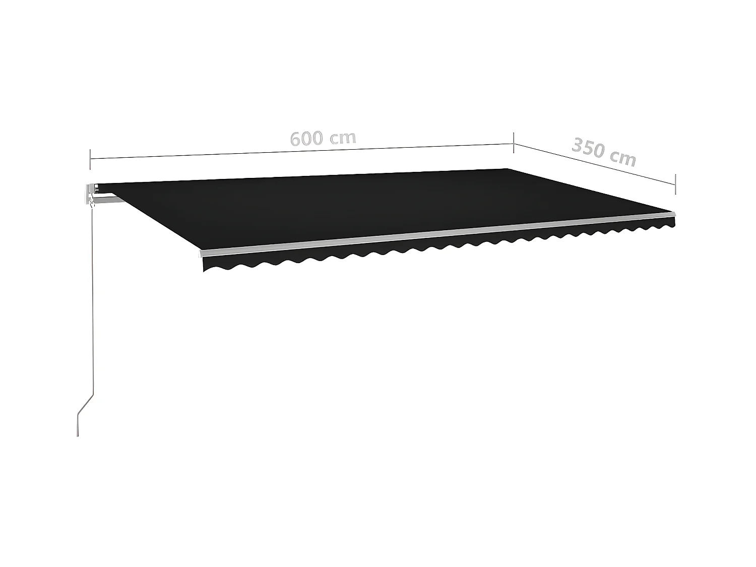 Automatisch zonnescherm en windsensor en LED 6x3,5 Antraciet