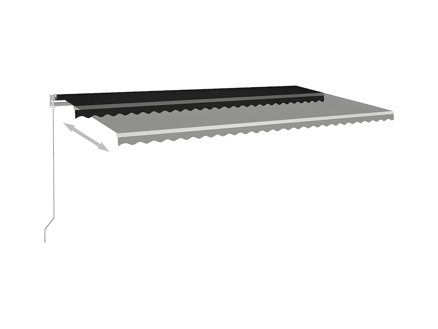 Automatisch zonnescherm en windsensor en LED 6x3,5 Antraciet