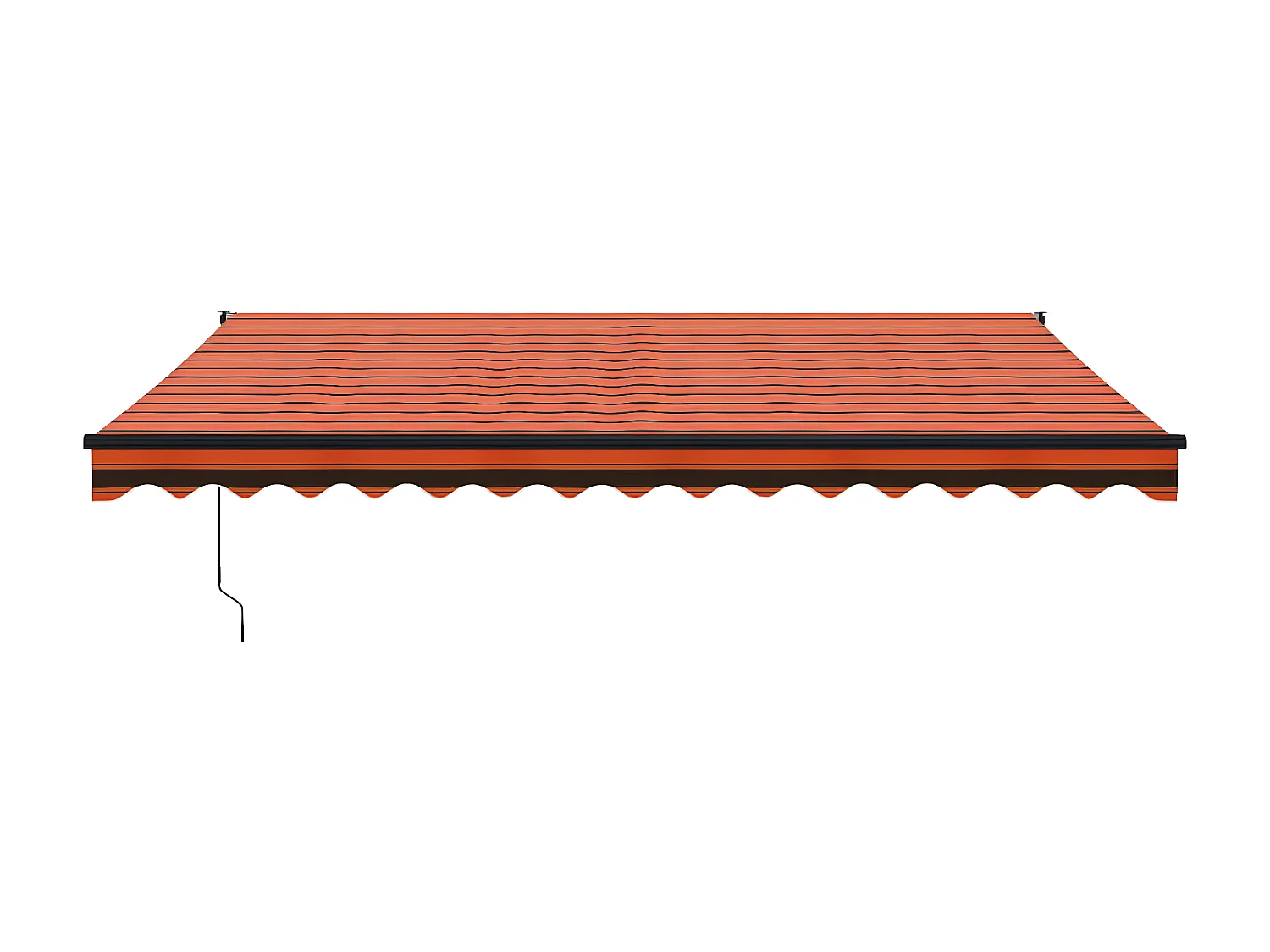 Auvent rétractable orange etarron 4x3 tissu et aluminium