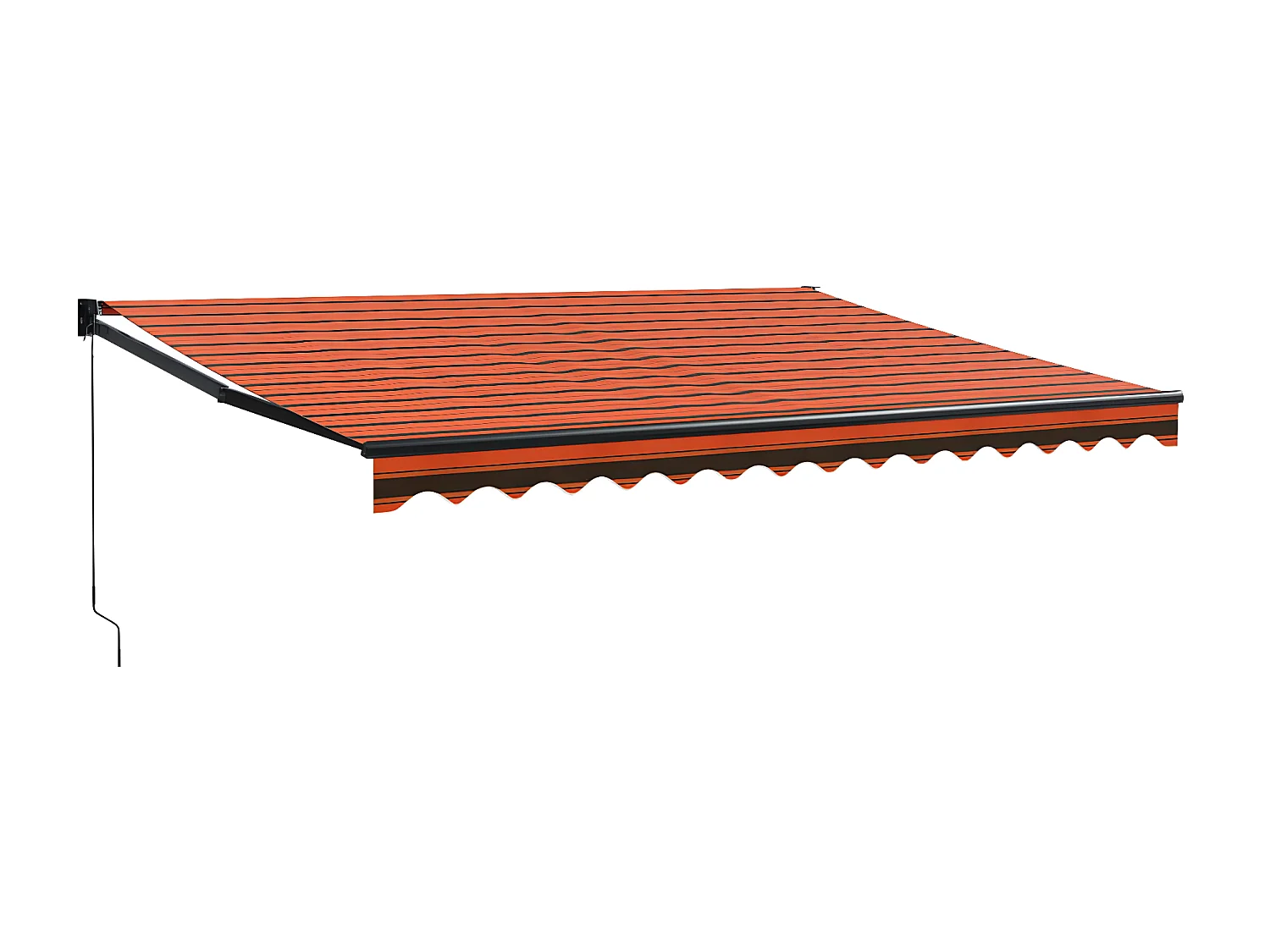 Auvent rétractable orange etarron 4x3 tissu et aluminium