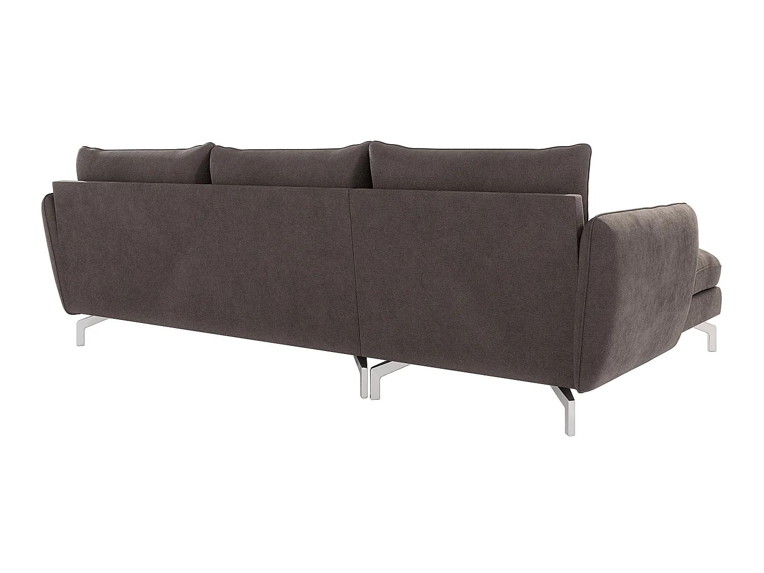 Canapé d'angle 5 places en microfibre marron ZOE