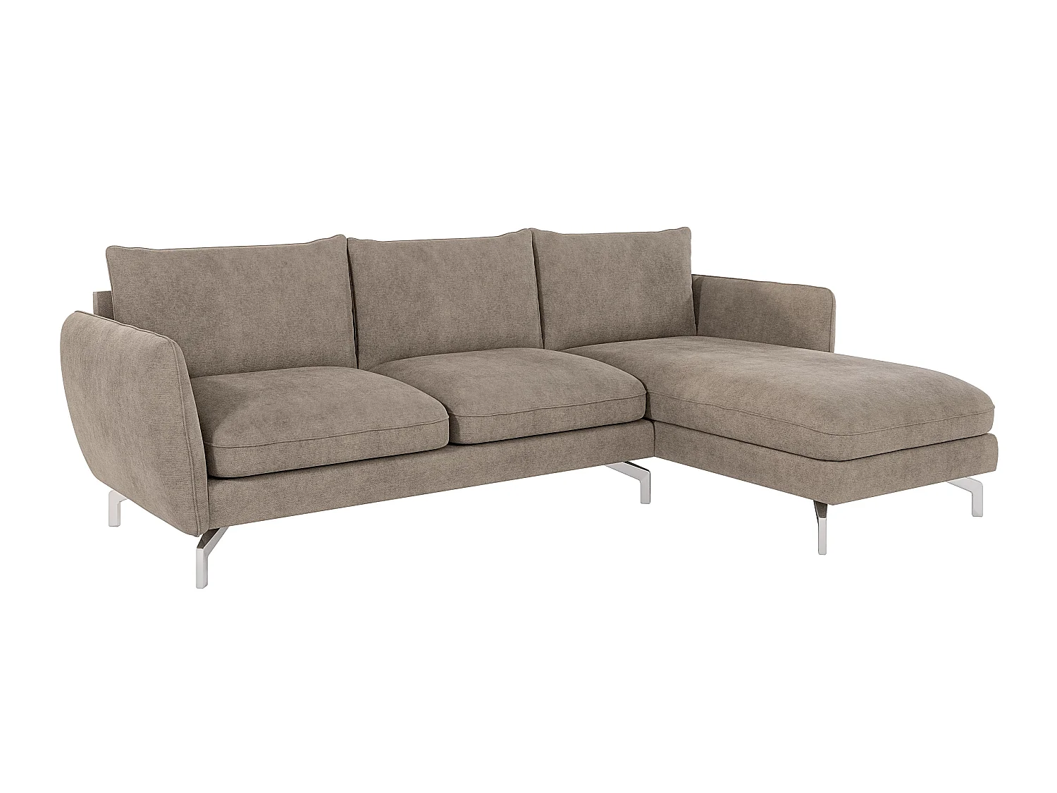 Canapé d'angle 5 places en microfibre beige ZOE