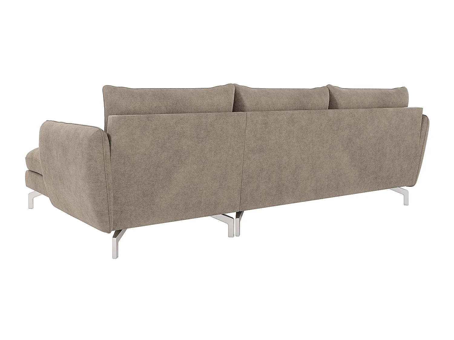 Canapé d'angle 5 places en microfibre beige ZOE