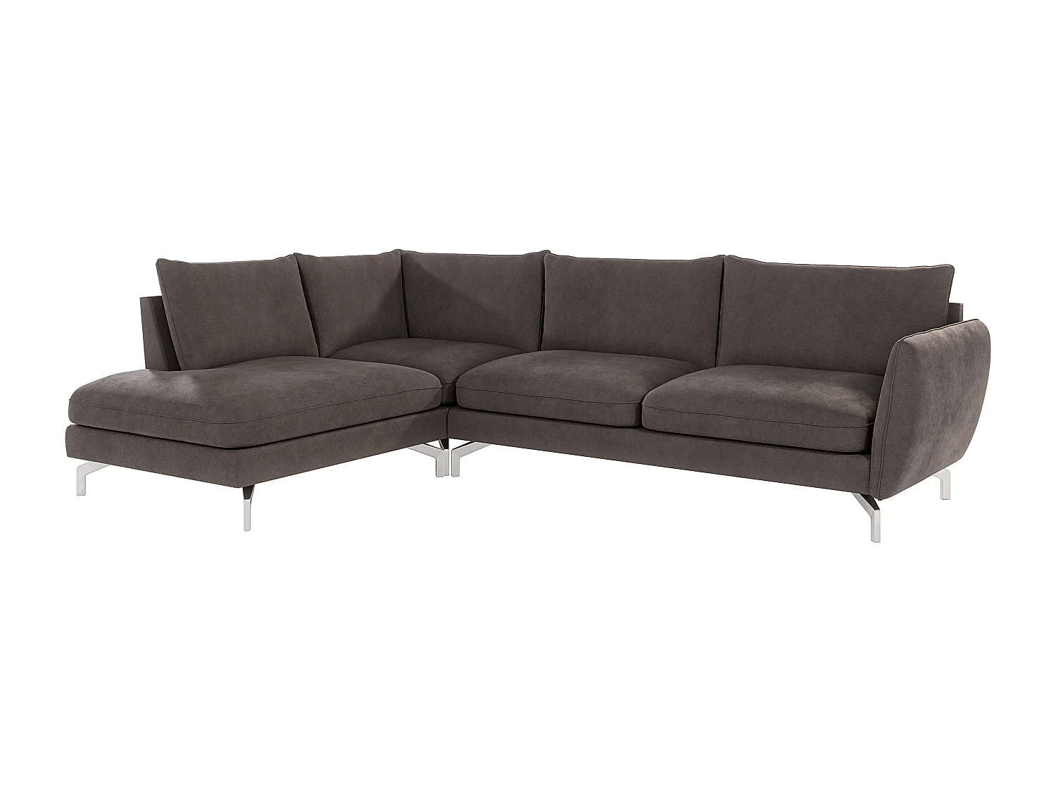 Modernes Ecksofa Zoe mit Silber Füßen