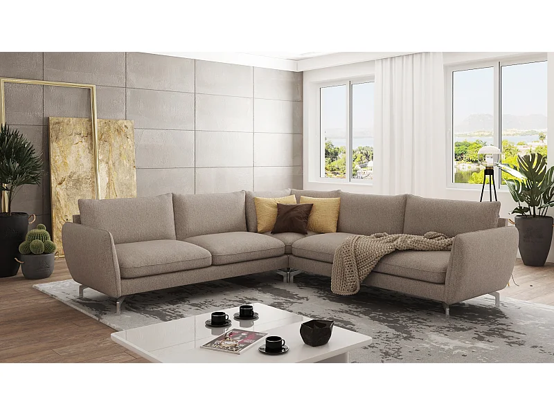 Modernes Ecksofa Zoe mit Silber Füßen